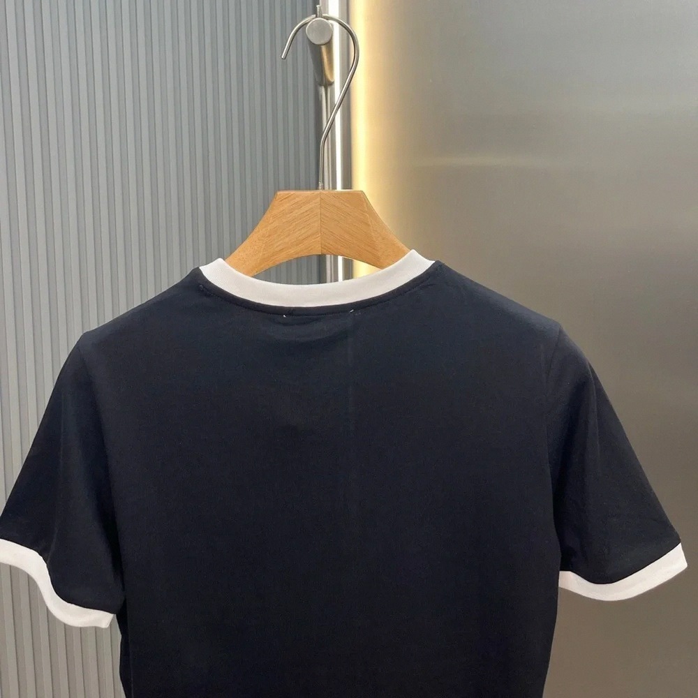 Miu Miu Form-Fitting Short-Sleeve Top in Black and White - Picture 6 of 8